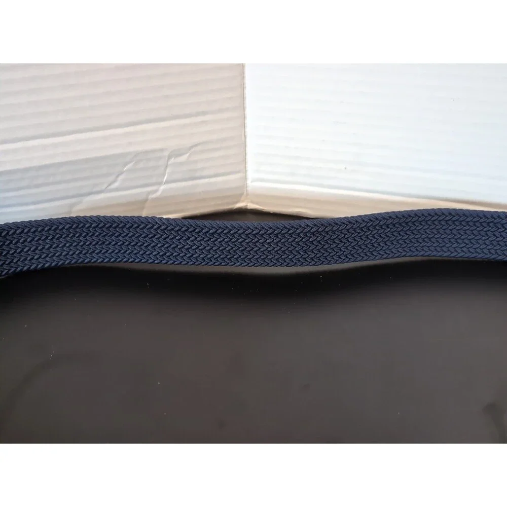 TOMMY BAHAMA MEN'S STRETCH CASUAL BELT L/XL (38-42) NAVY BLUE/LEATHER  EUC